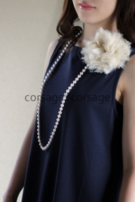 Cottonpearl Long Necklace/corsage*corsage