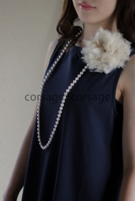 Cottonpearl Long Necklace/corsage*corsage