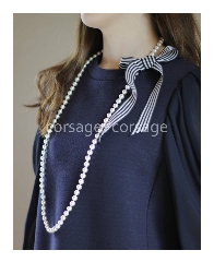 Cotton Pearl Long Necklace/corsage*corsage