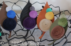Cotton Velvet&Leather Corsage/corsage*corsage