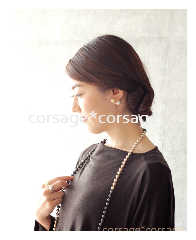 CottonPearl 3tone Necklace/corsage*corsage